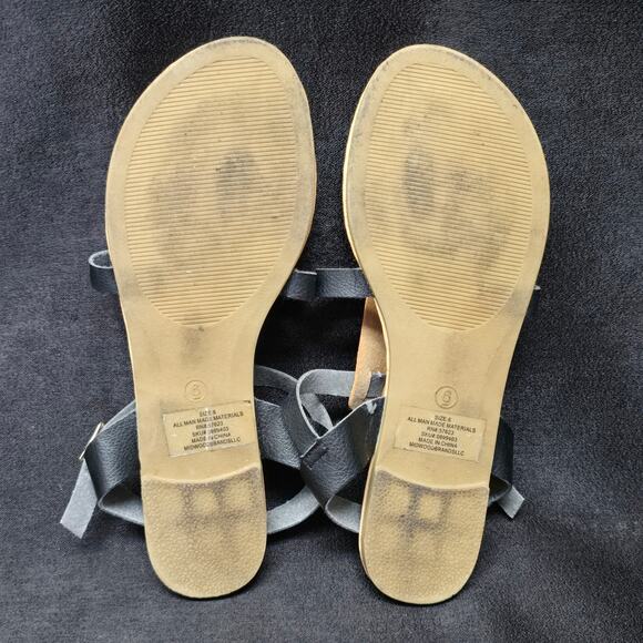 Just Be Animal Print Thong Sandals w. Adjustable Ankle Straps - Picture 5 of 6